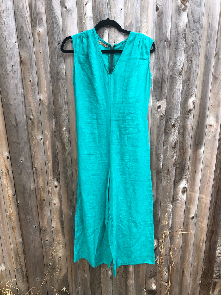 Linen Jumpsuit in TURQUOISE